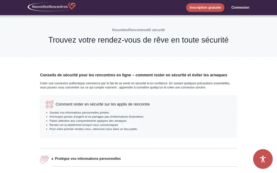 NouvellesRencontres60 avis sur la sécurité : page de conseils pour des rendez-vous sûrs