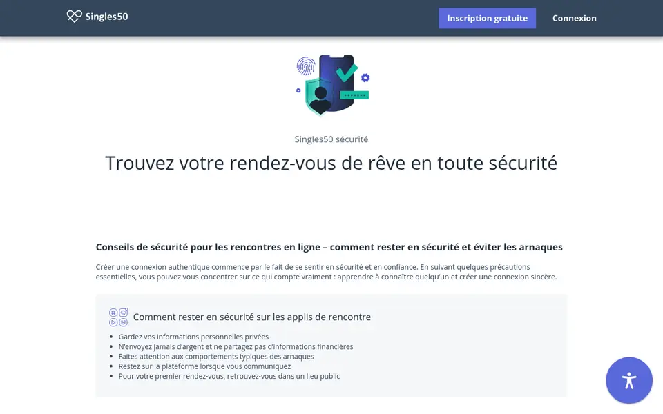 Singles50 avis sur la sécurité : page de conseils pour des rendez-vous sans risque